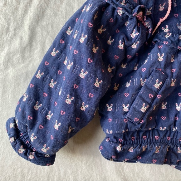 Vintage 90s OshKosh B'gosh Girls Blue Jacket 24 Months - Bunny Hearts - Picture 7 of 11